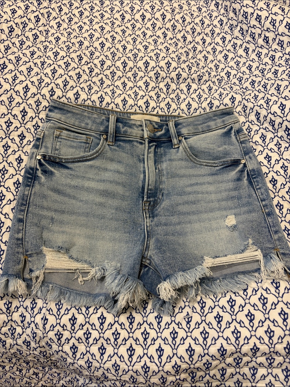 Risen Distressed Denim Shorts